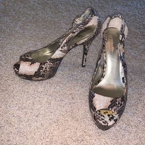 Snakeskin high heels